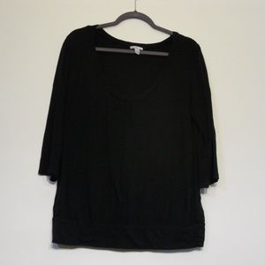 EUC Old Navy L scoop neck 3/4 sleeve black top